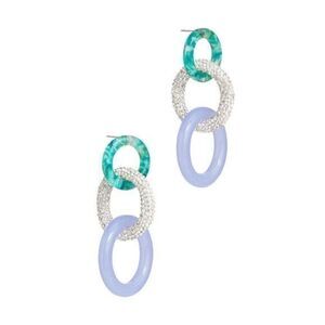 LELE SADOUGHI Periwinkle Enchanted Multicolor Drop Hoops Earrings
